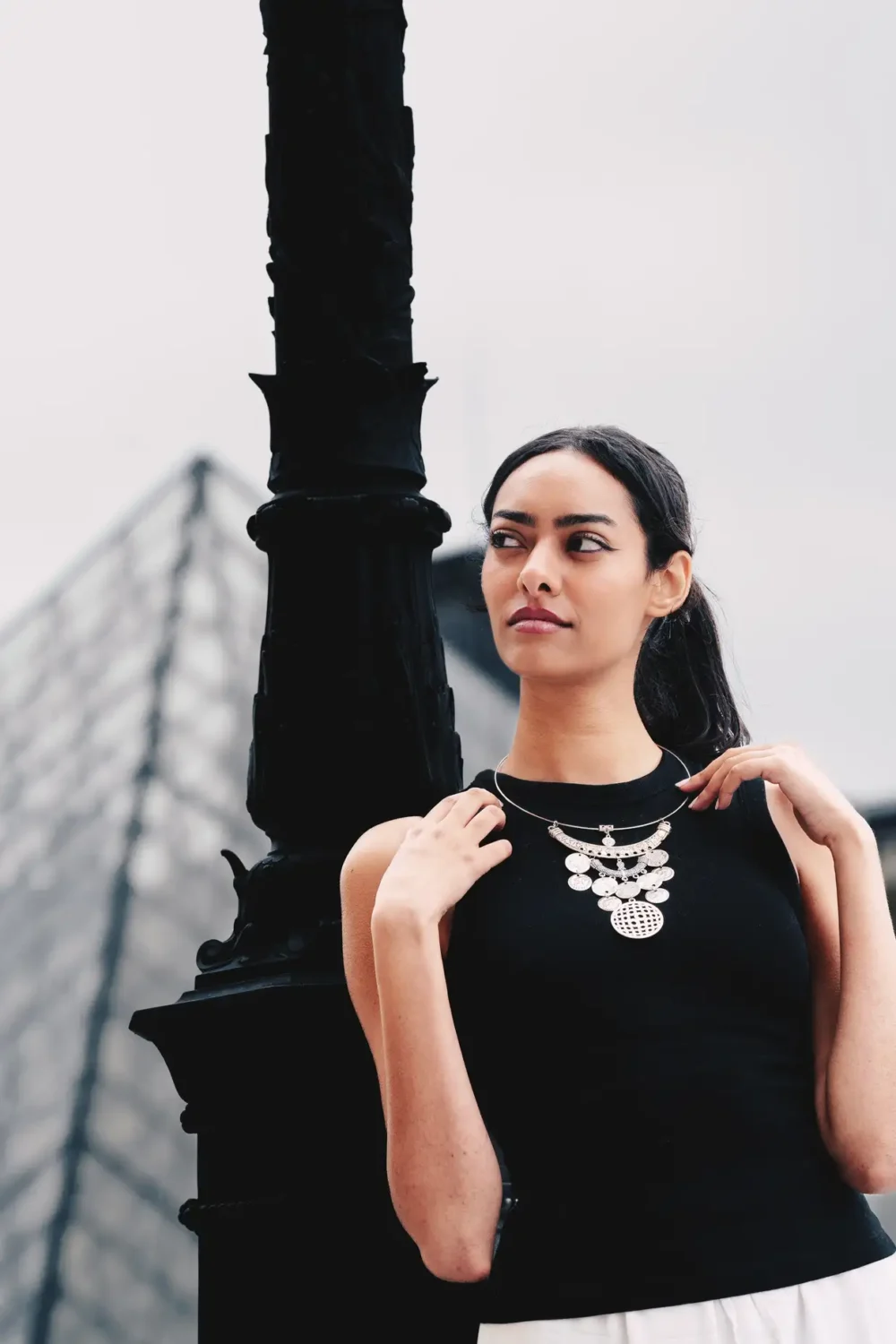 handcrafted egyptian kirdan inspired silver plated necklace