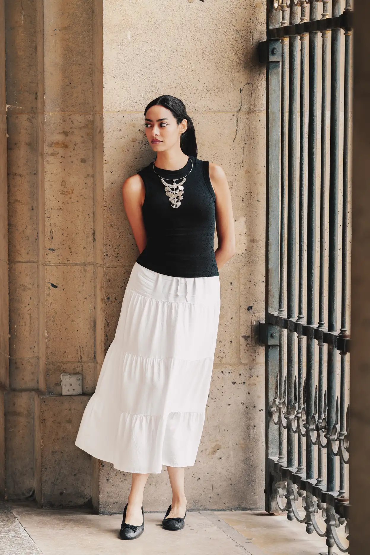 handcrafted egyptian kirdan inspired silver plated necklace