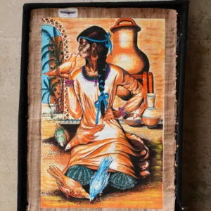 nubian girl papyrus artwork