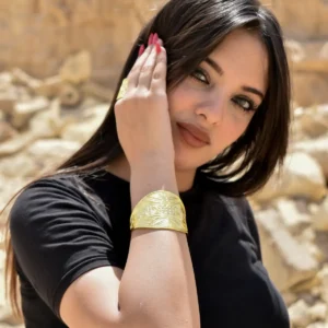 gold plated copper bracelet inspired by arabesque art