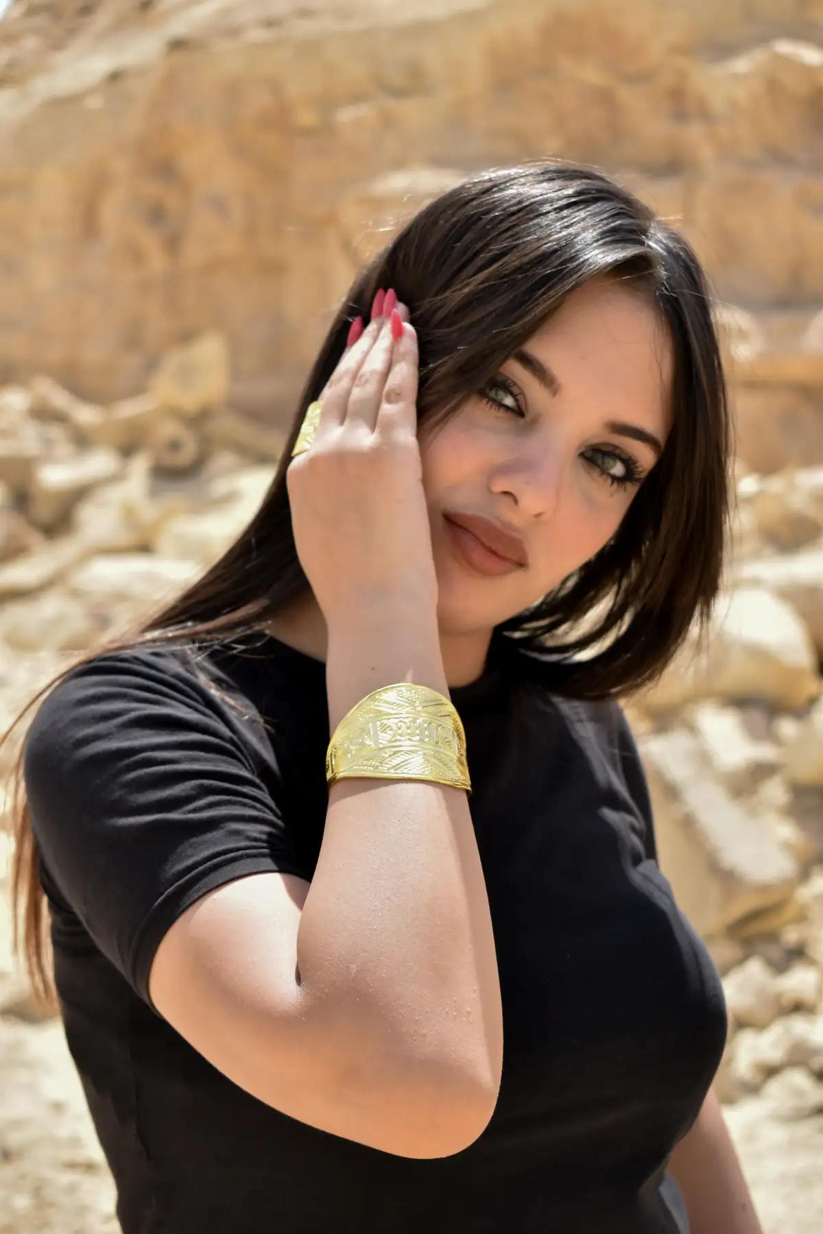 gold plated copper bracelet inspired by arabesque art