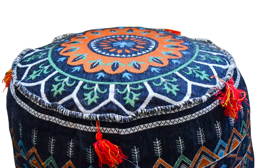 handcrafted bedouin poufs