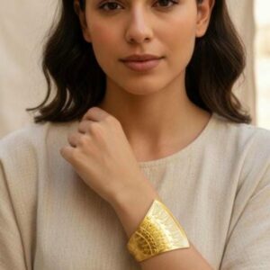 gold plated copper lotus bracelet