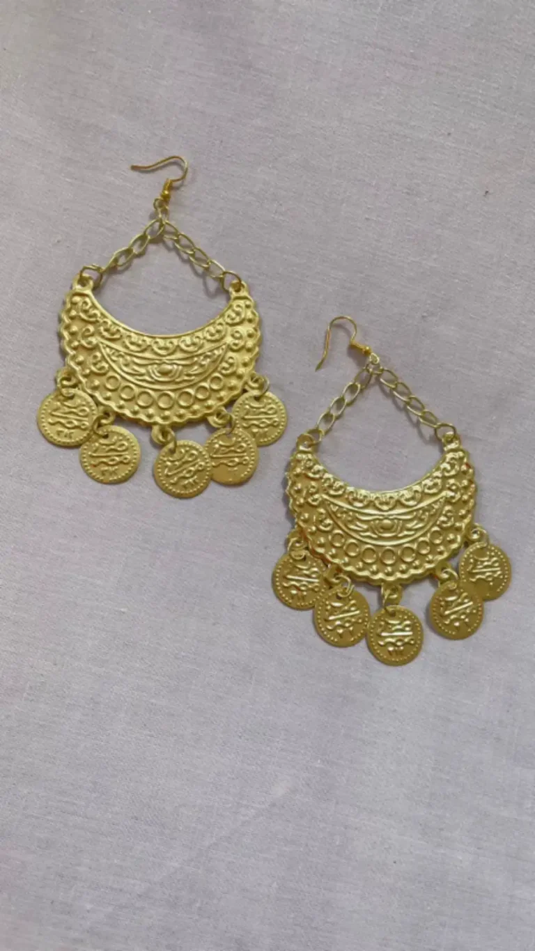 traditional egyptian lathe style stainless steel earrings