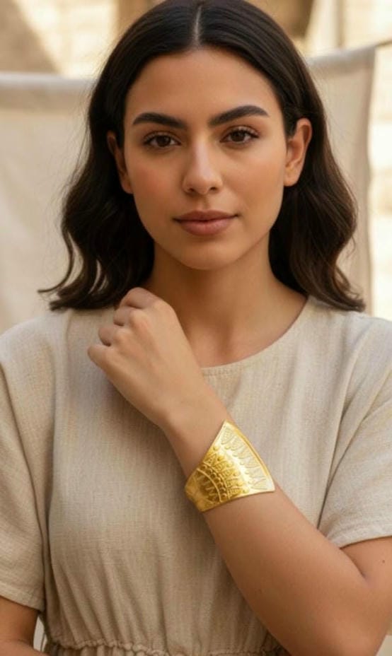 gold plated copper lotus bracelet