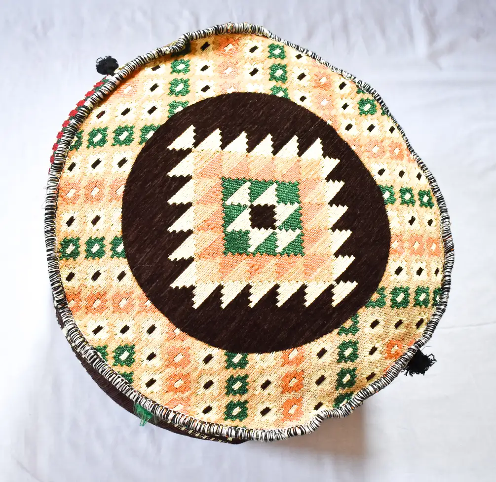 handcrafted bedouin poufs